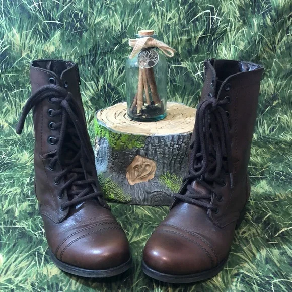 Steve Madden Dark Brown Troopa Boots Size 5 1/2 - Picture 4 of 14